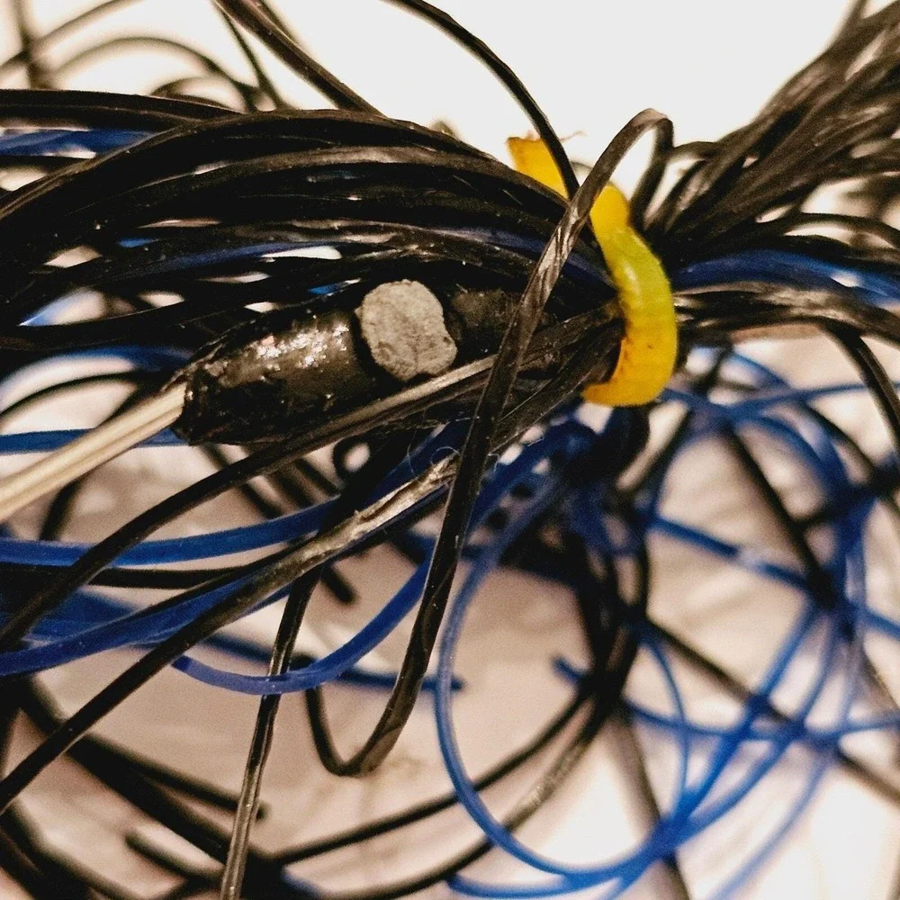 Vintage Buzzbait Fishing Lure Black Blue Skirt Patent 4201008 Topwater Bass Lure